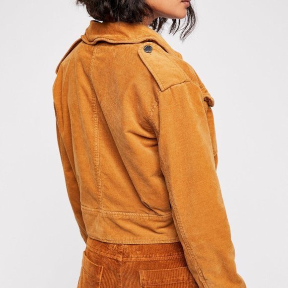 NWT Free People Corduroy Bomber Jacket in Mustard. - Picture 2 of 6